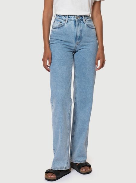 Jean ample bleu clair en coton bio - clean eileen sunny blue