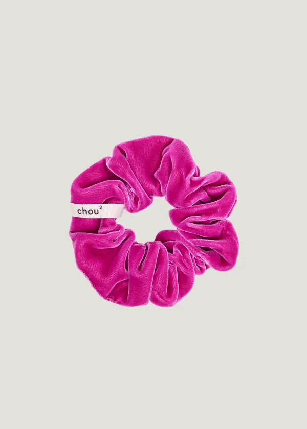Chouchou en velours upcyclé | rose "chouchou en velours rose barbie - grand", Chou²