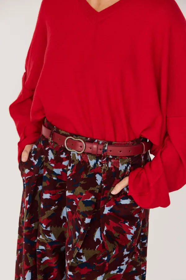 Ceinture en cuir certifié à tannage végétal | bordeaux "malgu - bordeaux", SKFK