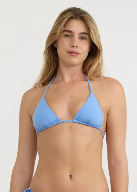 Haut de maillot en matières recyclées | bleu "swim triangle bikini top - dove blue", Organic Basics, photo 1