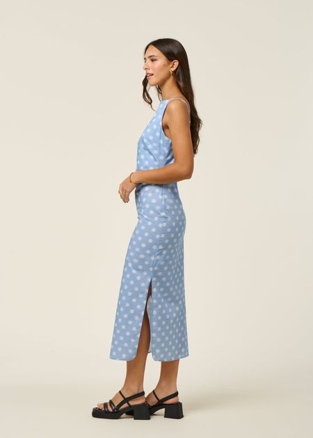 Kleid aus Bio-Baumwolle und Lyocell | Himmelblau "puntets blue sunniva dress - blue", Thinking Mu, Foto 6