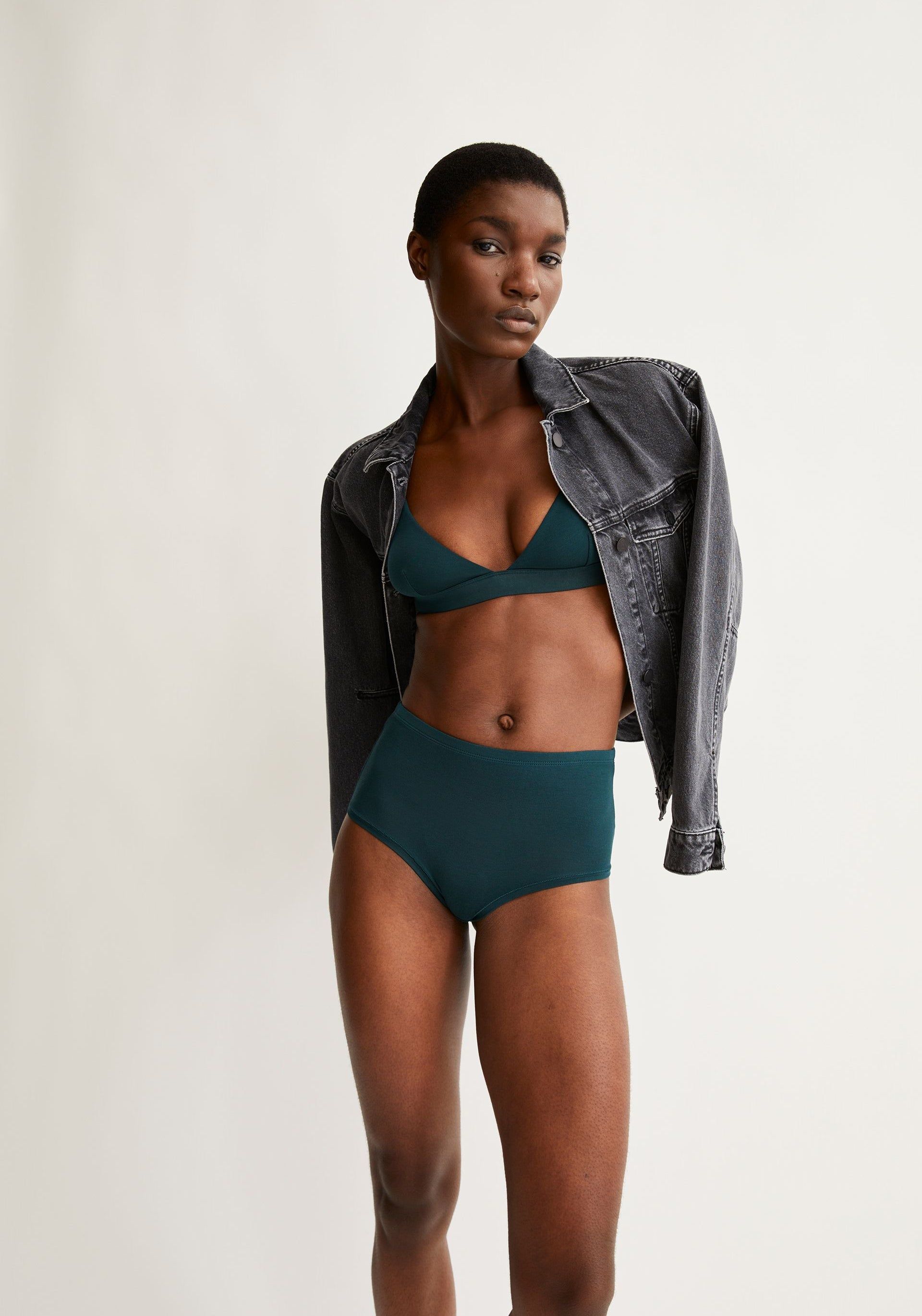 Culotte taille haute en modal | Birtaa high waist brief - teal stone, Armedangels, photo 5