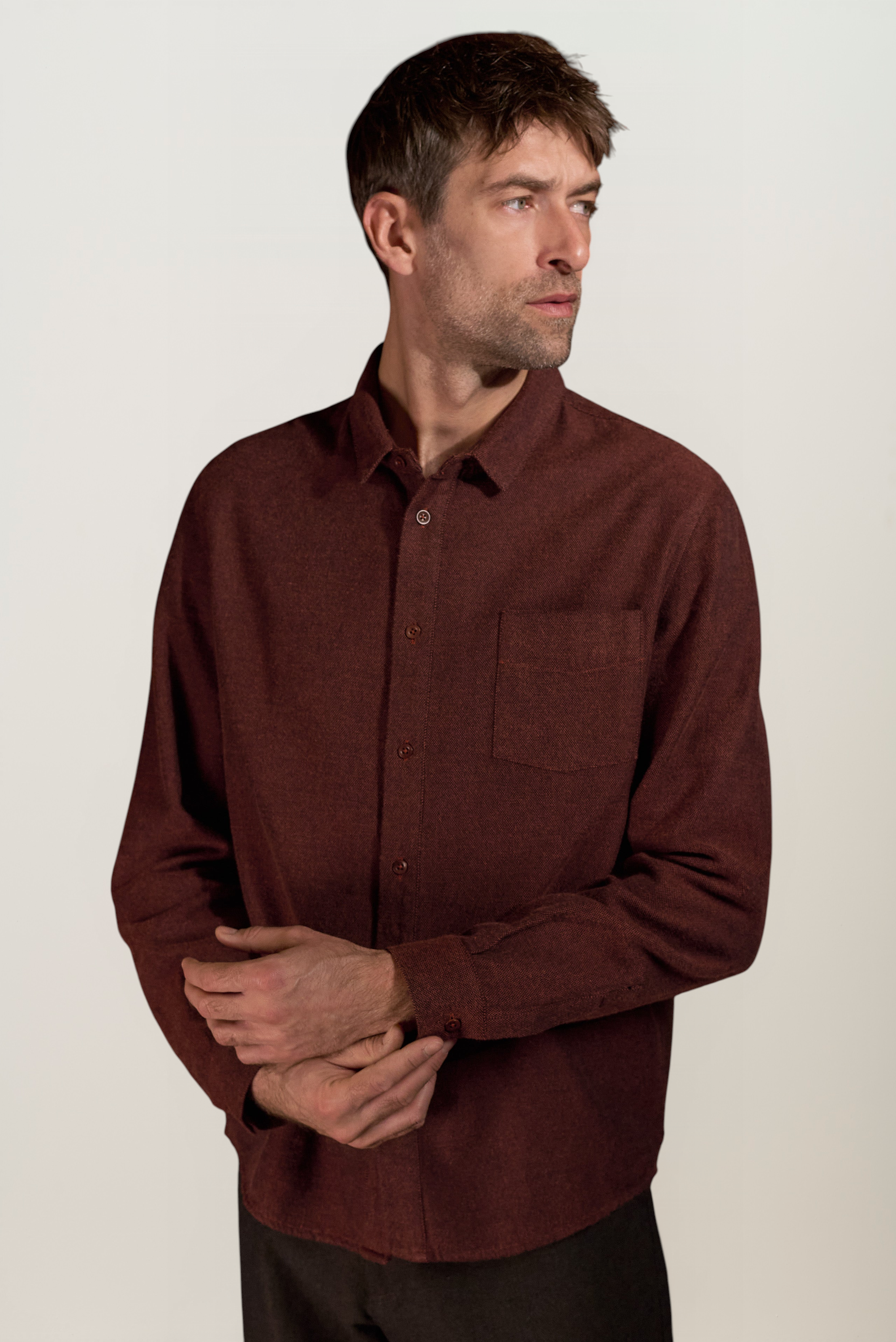 Chemise flanelle en coton bio | rouille "Simon eco flannel brick", About Companions, photo 1