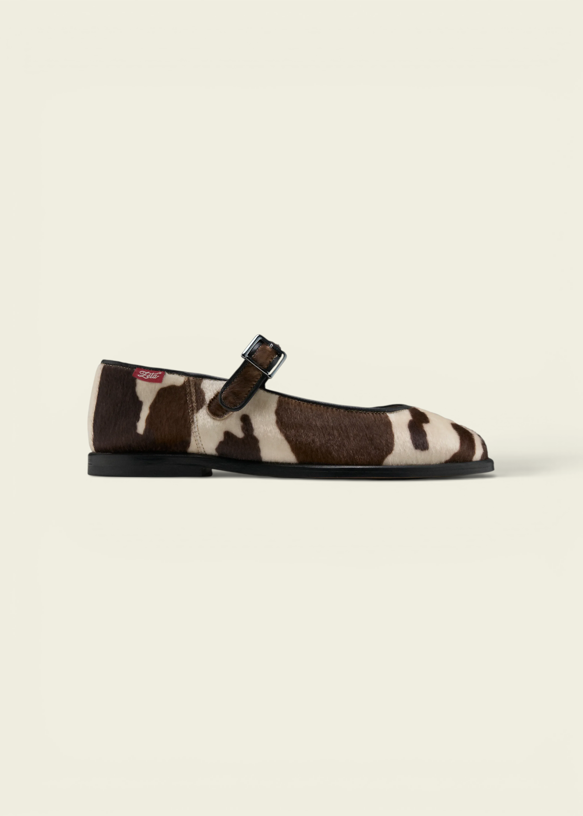 Riemchenballerina | Beige und Braun "Gaia vache - vache", Zèta Shoes, Foto 3