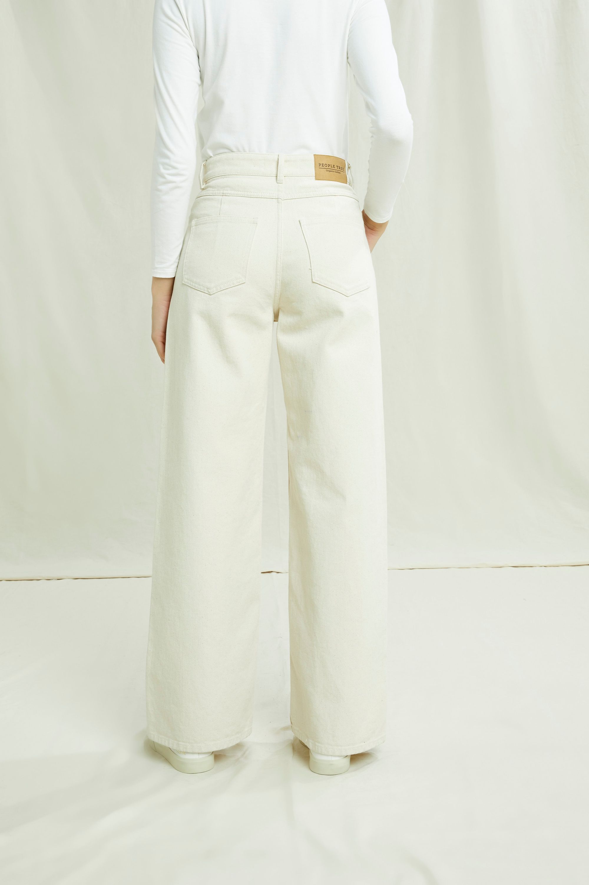 Pantalon ample crème en coton bio - flora, People Tree, photo 4