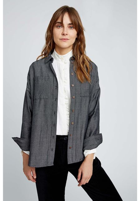 Surchemise gris en coton bio - elodie