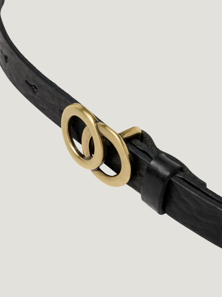 Gürtel aus zertifiziertem, pflanzlich gegerbtem Leder | schwarz "Ring gürtel - black", Lanius, Foto 2
