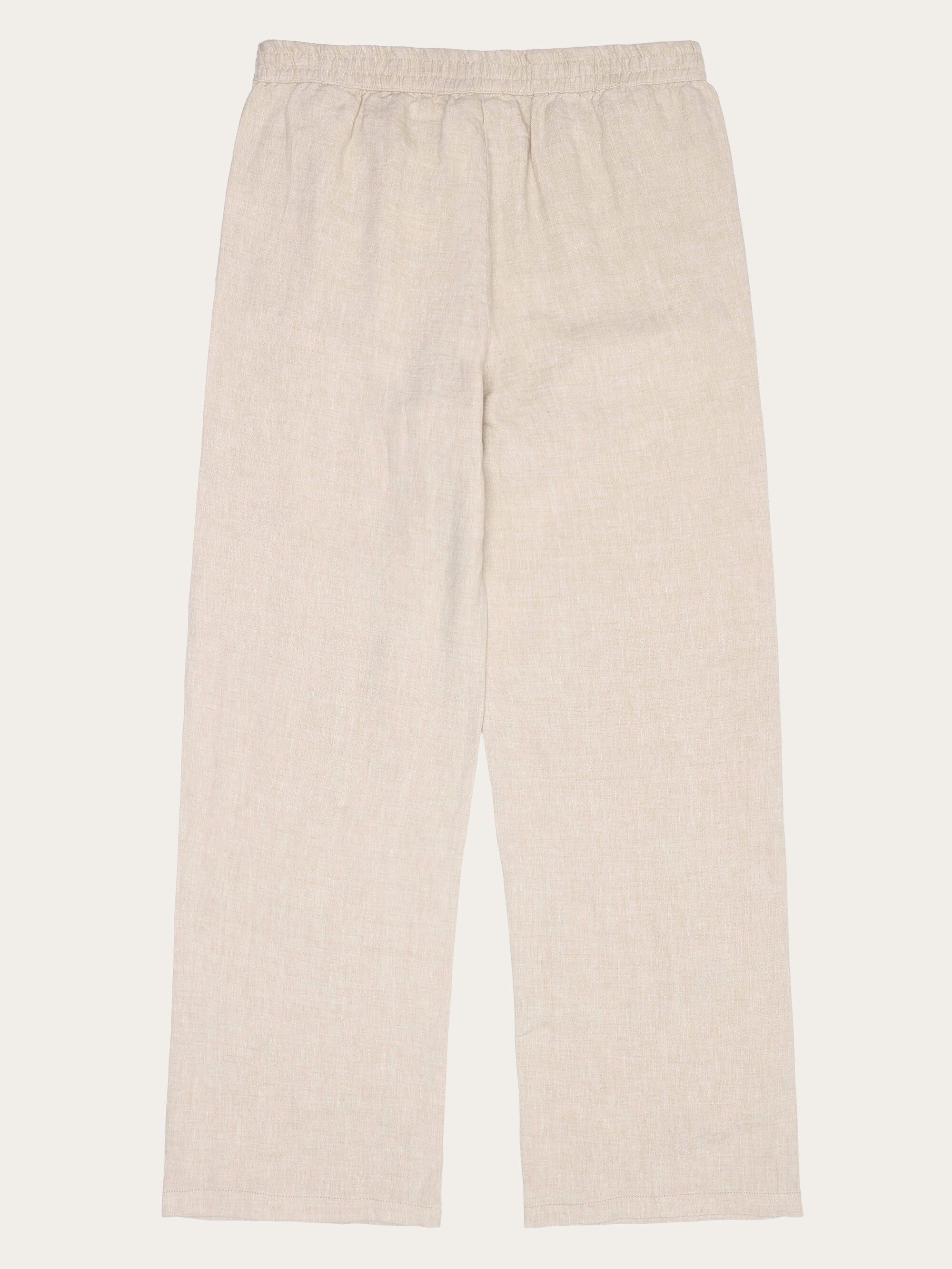 Pantalon ample en lin bio | écru "posey wide mid-rise linen pants light feather gray", Knowledge Cotton Apparel, photo 6