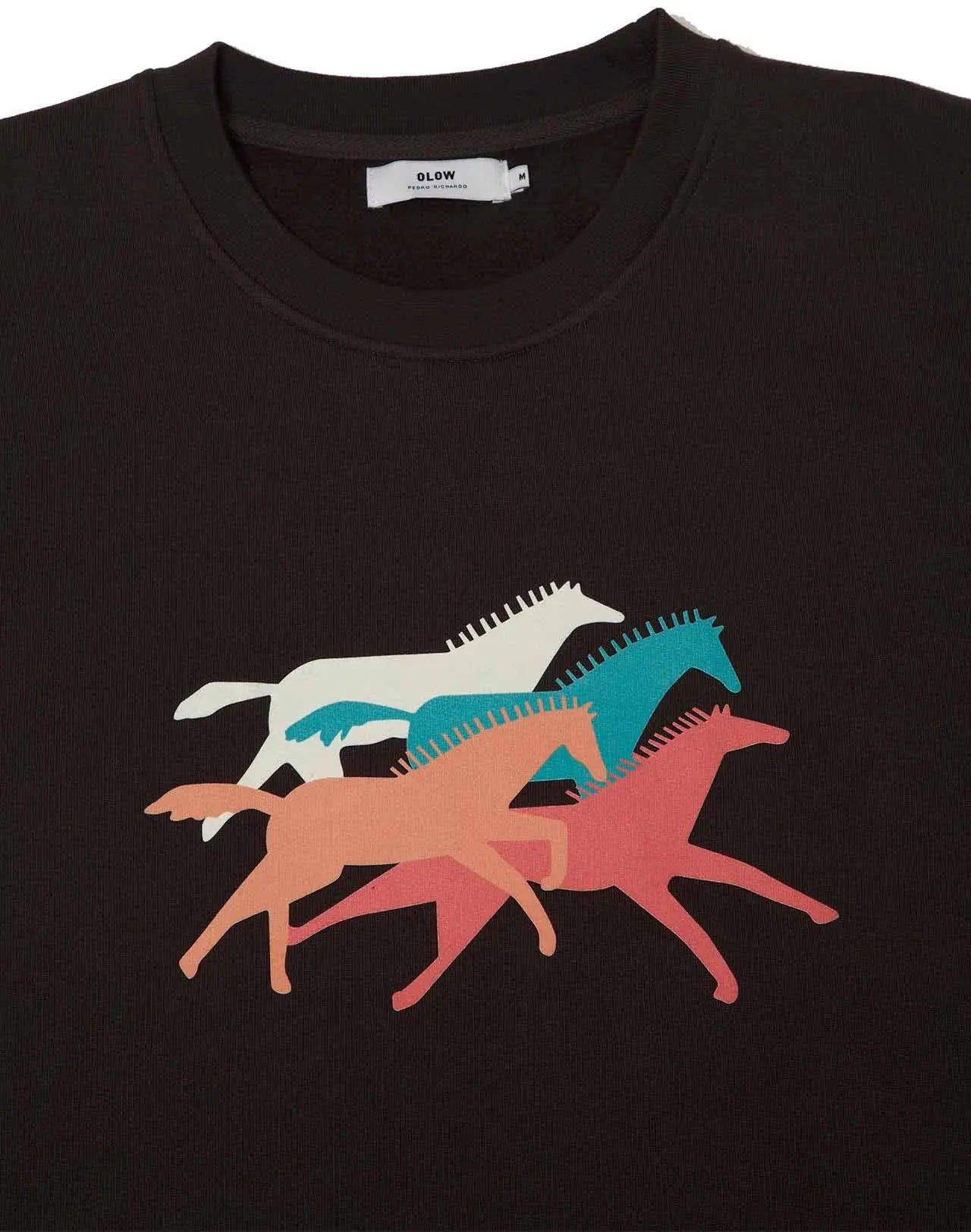 Bedrucktes Sweatshirt aus Bio-Baumwolle | Schwarz "mustang noir carbone", Olow, Foto 4