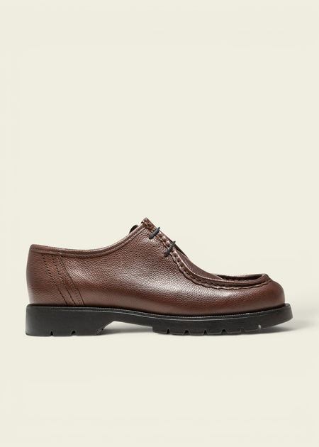 Derbies made in france en cuir grainé tannage végétal |  "padror g vgt café" - Kleman