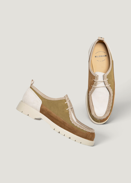 Derbies made in france en cuir certifié | "bastille cord marron, kaki, ecru", Kleman, photo 4
