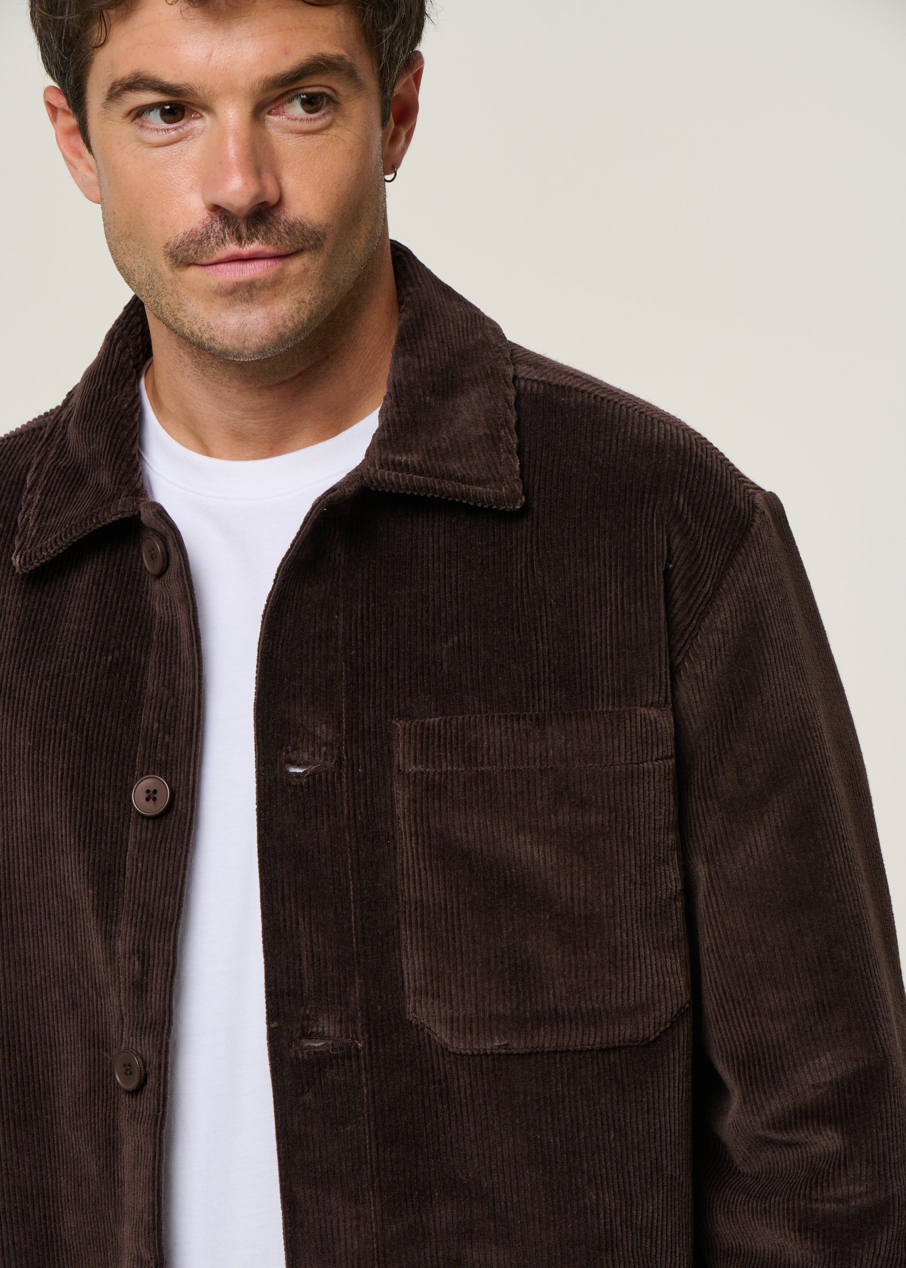 Veste velours en coton bio | marron "corduroy overshirt - chocolate torte", Knowledge Cotton Apparel, photo 2