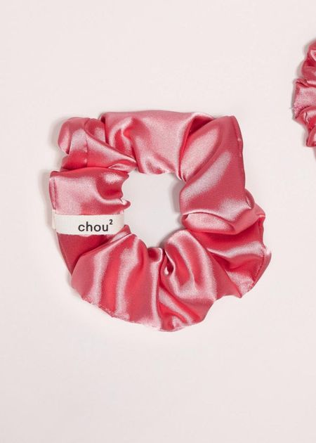 Chouchou en matière upcyclée | satin corail - Chou²