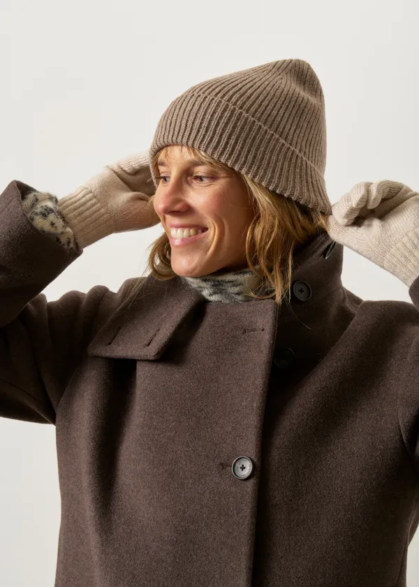 Manteau court en laine recyclée | marron "Majelaa wool jacket - claystone-melange", Armedangels