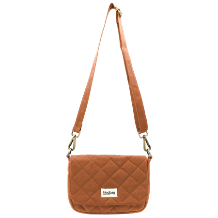 Sac bandoulière matelassé en coton bio | orange "margault sienne matelasse"