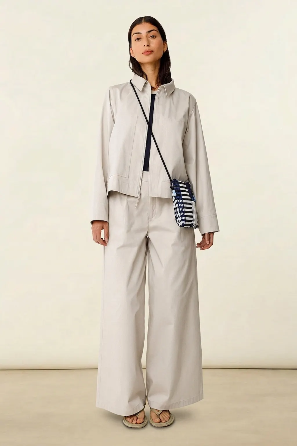 Pantalon large en coton bio | beige "ena", SKFK, photo 4