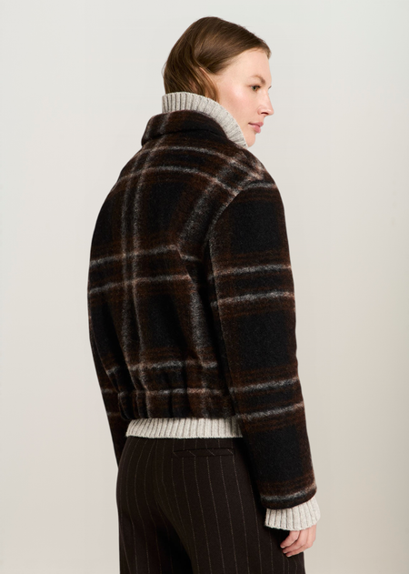 Veste à carreaux en laine et coton bio | multicolor "karo jacke - black / brown multicolour", Lanius, photo 5