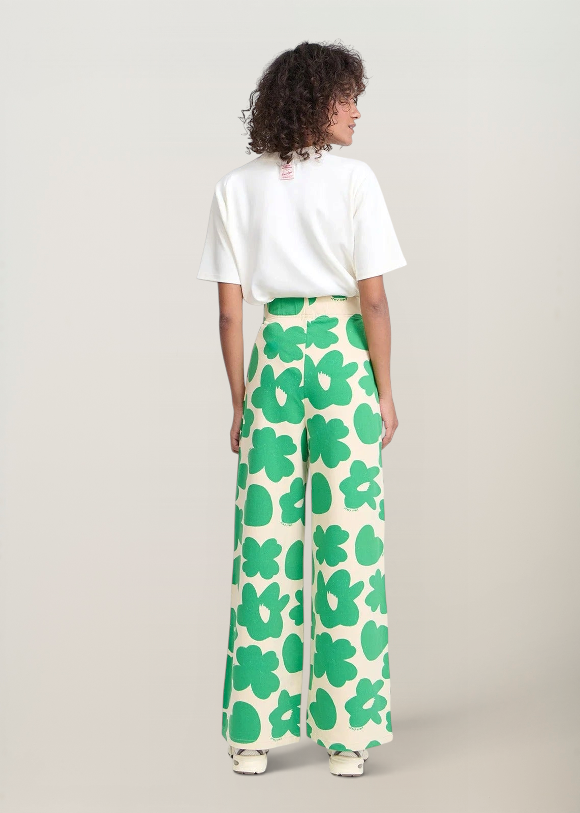 Pantalon ample jersey en coton bio | vert "pauline", émoi émoi, photo 2