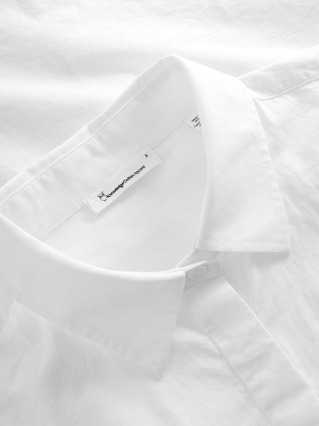 Chemise popeline en coton bio | blanc "poplin shirt bright white", Knowledge Cotton Apparel, photo 3