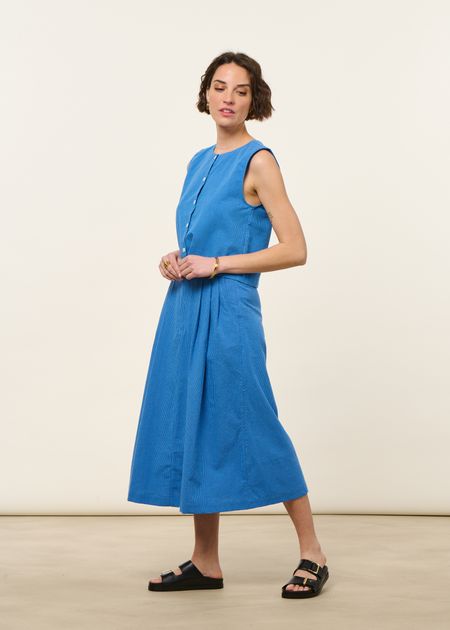 Bluse aus Bio-Baumwolle und recycelten Materialien | Blau "checks button up blouse blue", Brava Fabrics, Foto 4
