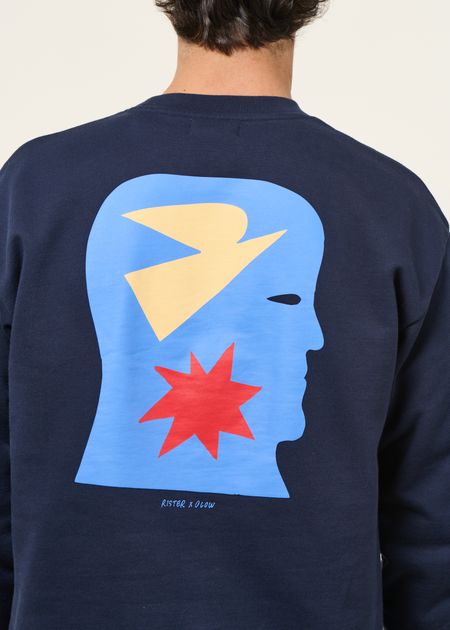 Sweat en coton bio | bleu "free mind bleu dusk", Olow, photo 2
