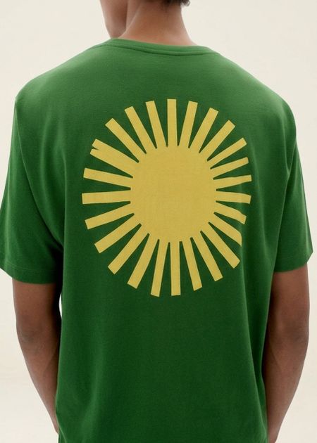 T-shirt en coton bio | vert "sol contrast dill tee - green" - Thinking Mu