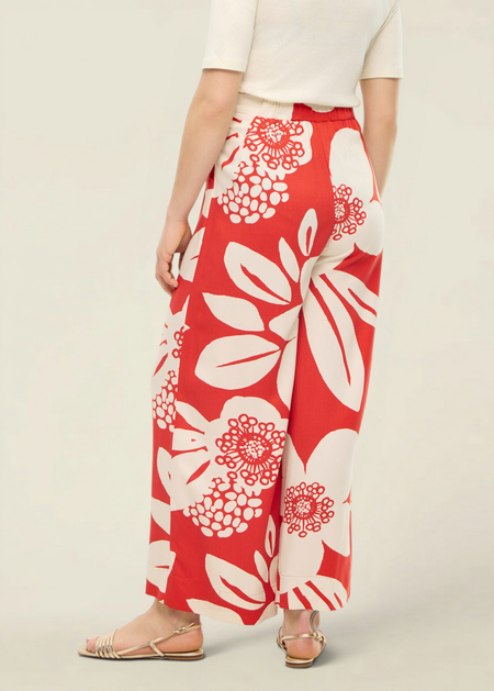 Pantalon fluide en ecovero | rouge "Boho breeze culotte trousers" - Mademoiselle Yéyé