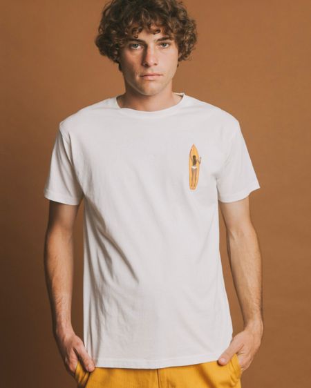 T-shirt blanc imprimé en coton bio - ceylan