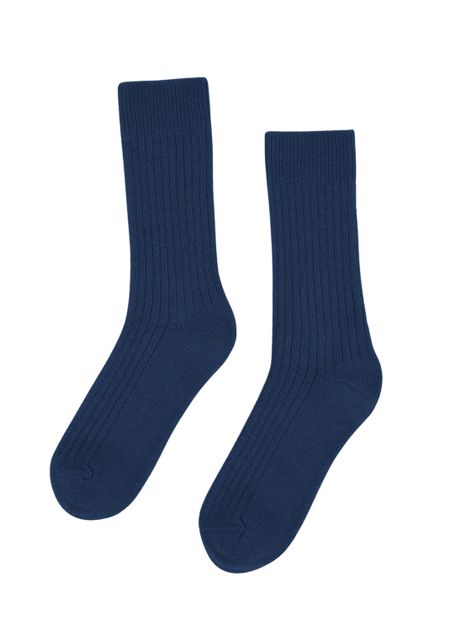 Chaussettes en laine mérinos recyclée | bleu "marine blue" - Colorful Standard