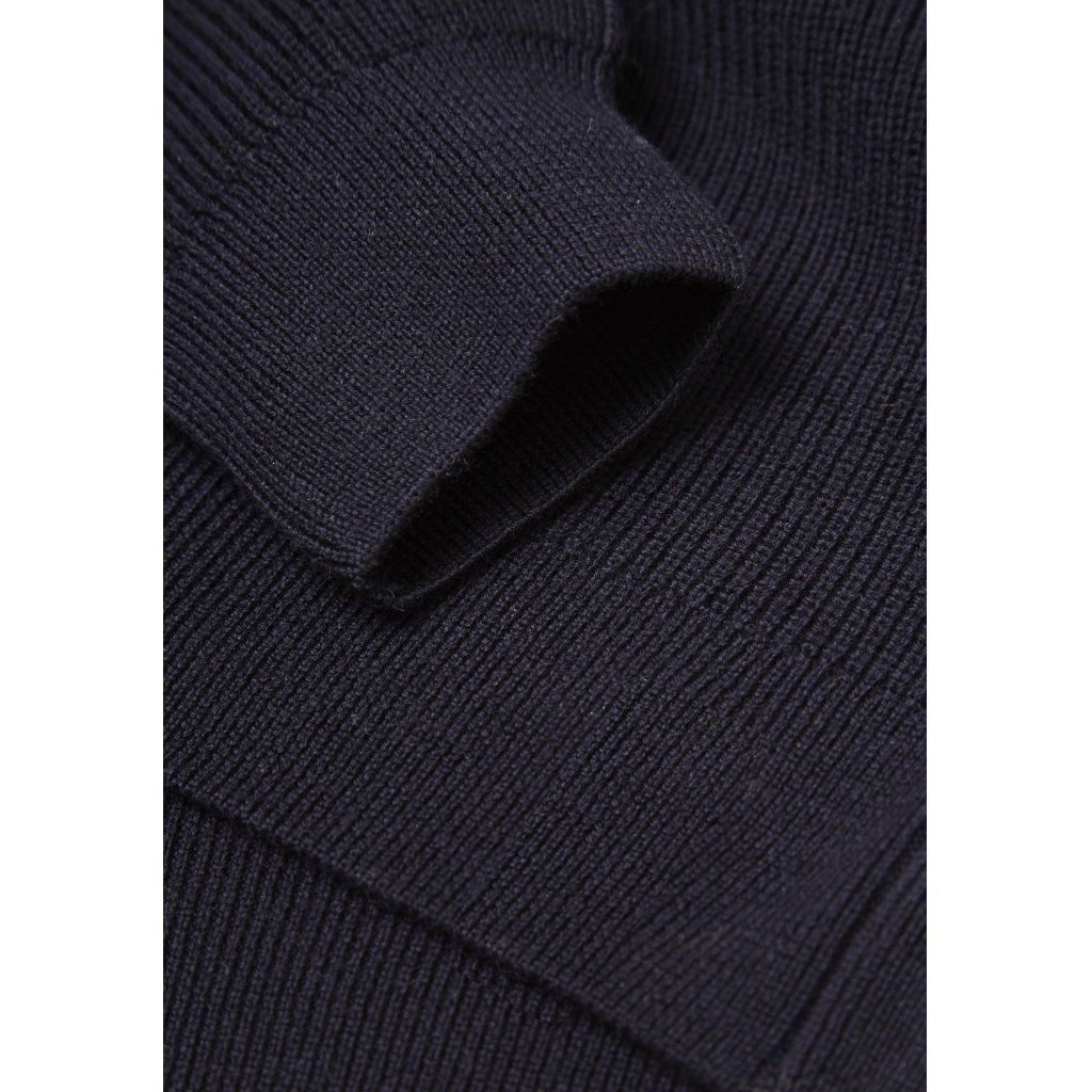 Pull col zippé marine en coton et laine bio - valley, Knowledge Cotton Apparel, photo 8