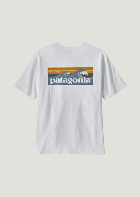 T-shirt en matières recyclées | blanc "M's boardshort logo pocket responsibilitee - fbwi" - Patagonia