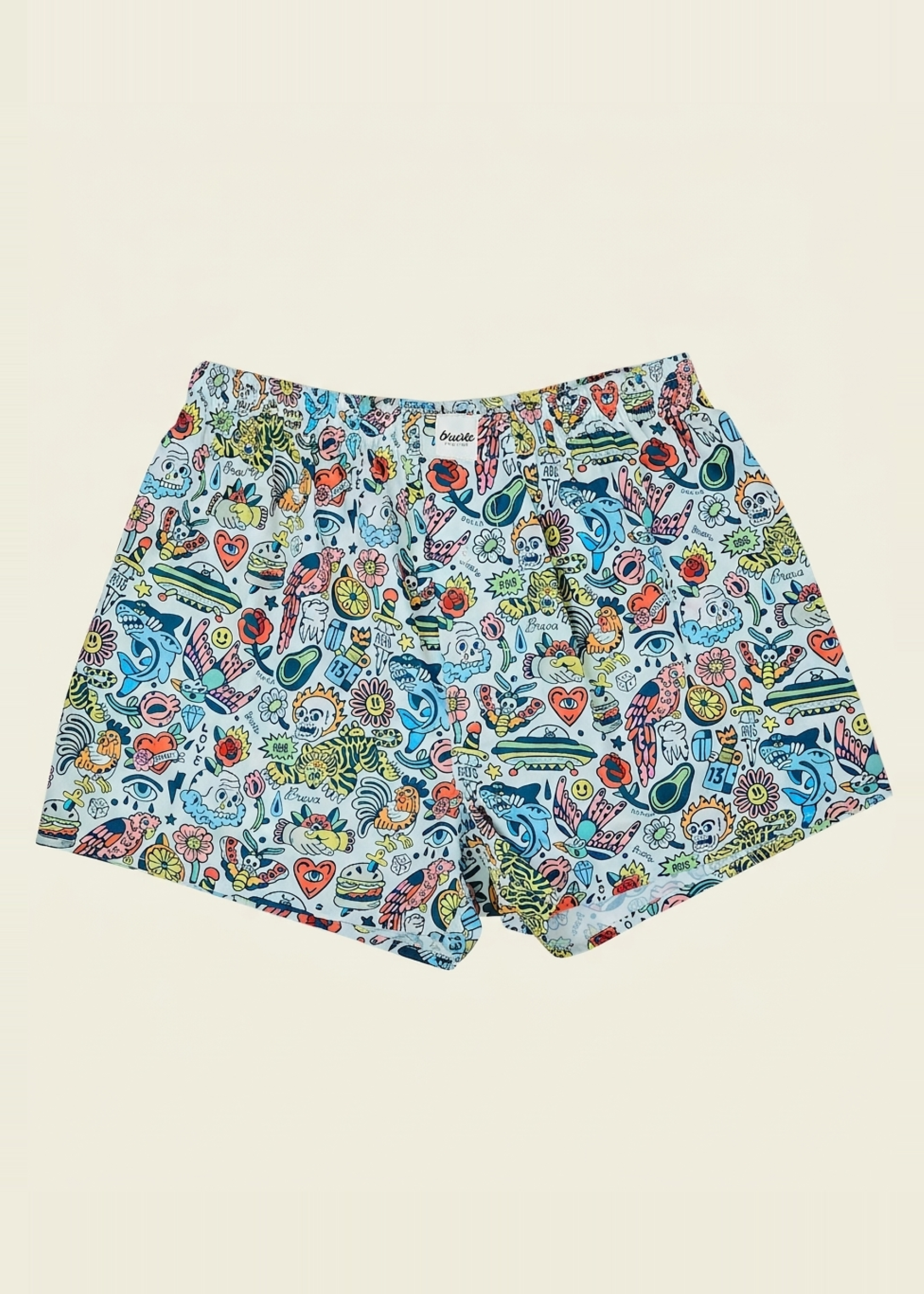 Caleçon à imprimés en coton bio | multicolor "This is asis boxer - white", Brava Fabrics, photo 1