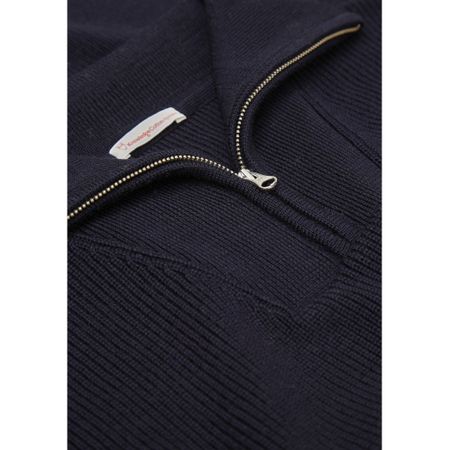 Pull col zippé marine en coton et laine bio - valley, Knowledge Cotton Apparel, photo 7