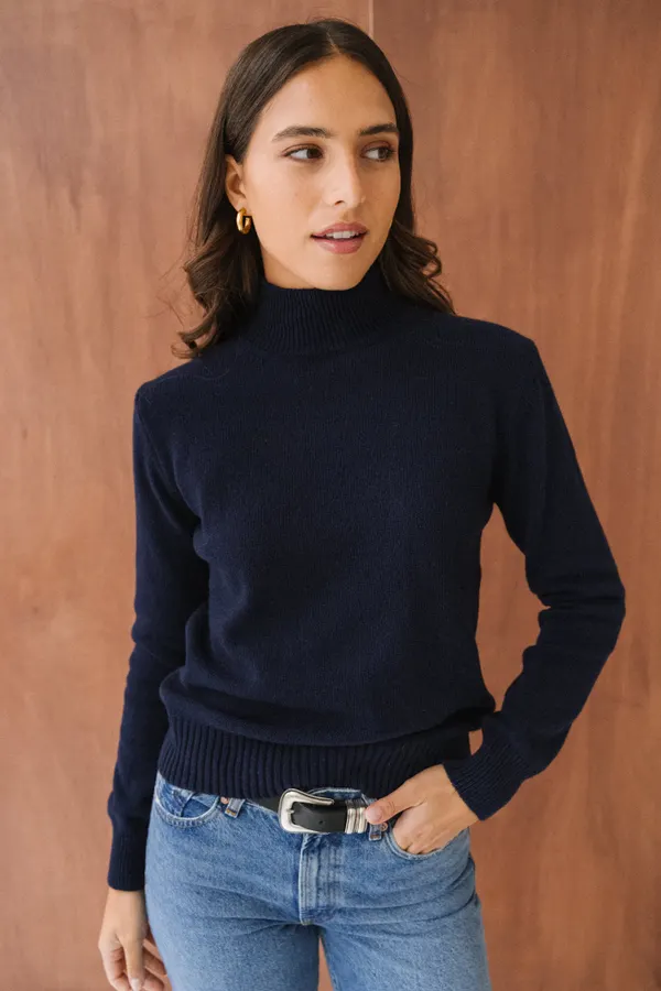 Pull en cachemire recyclé | marine "ada - blu mora", Rifò