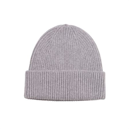 Bonnet gris clair en laine mérinos recyclée - merino wool beanie heather grey - Colorful Standard