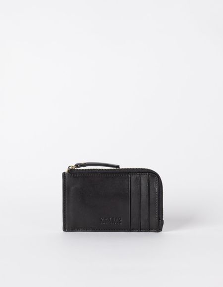 Portefeuille en cuir certifié | noir "lola - black classic leather" - O My Bag