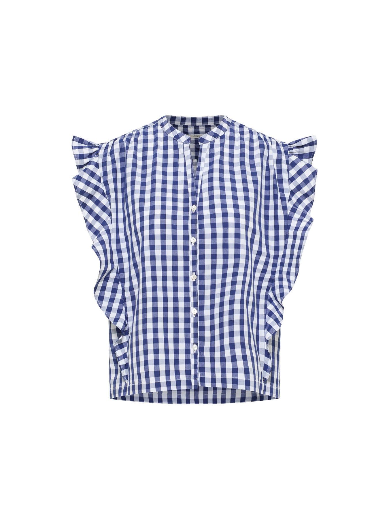Bluse aus Bio-Baumwolle | Vichy-Karo Blau, Lanius, Foto 5