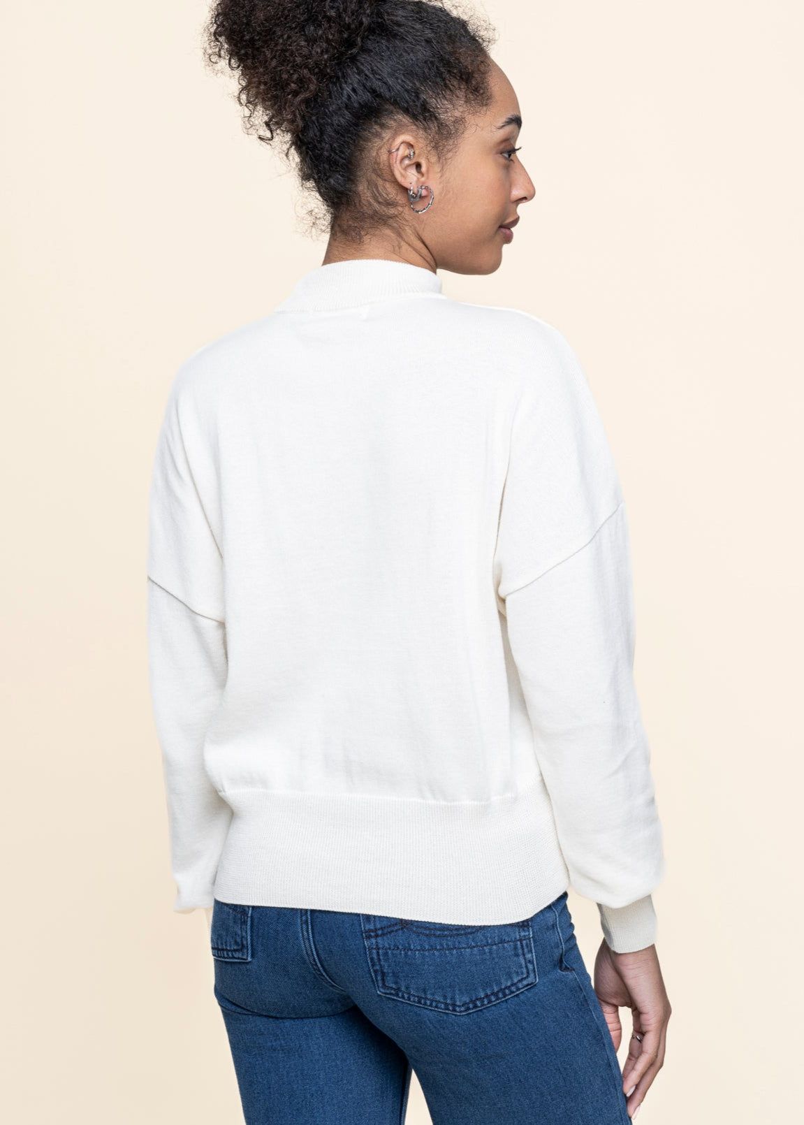 Oversize-Pullover aus Bio-Baumwolle | Ecru "yin offwhite", Jan'n June, Foto 2