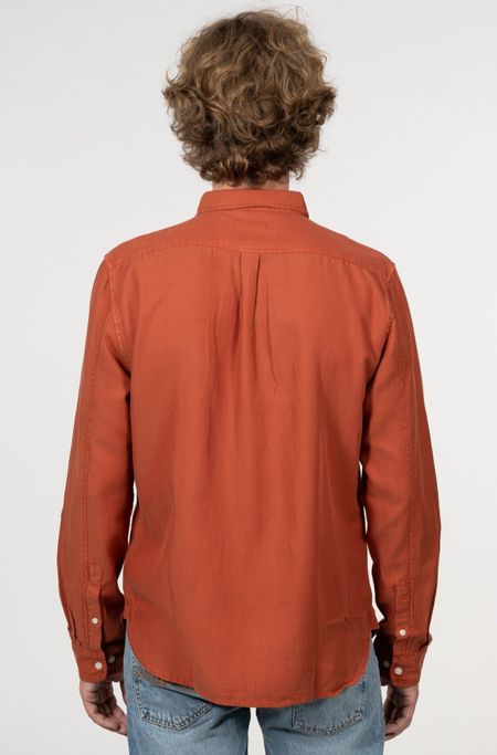 Chemise rouille en tencel et coton bio - larch arabian spice, Knowledge Cotton Apparel, photo 3