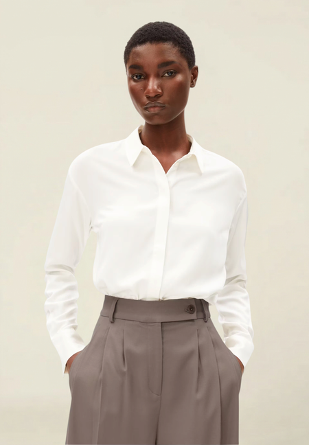 Chemise en ecovero | blanc "larisaana longsleeve - off white" - Armedangels