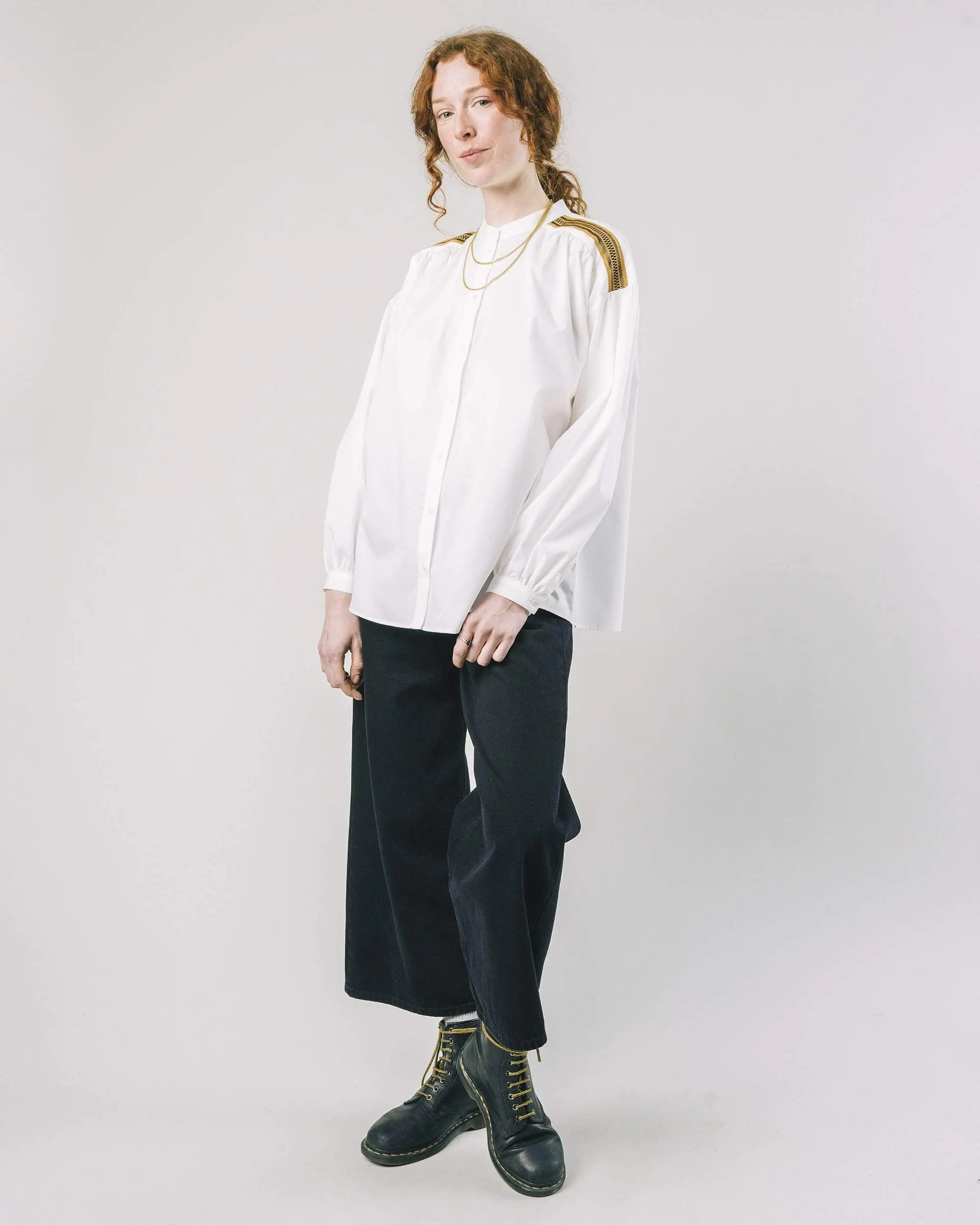 Blouse blanche en coton biologique - ribbon boho offwhite, Brava Fabrics, photo 5