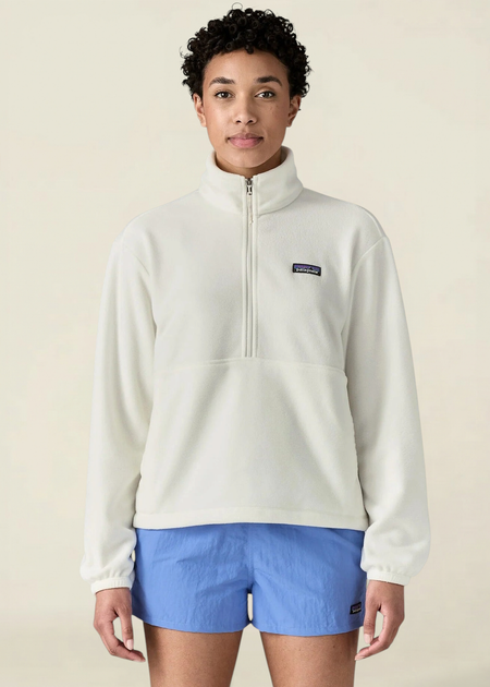 Polaire fine en matières recyclées | blanc "w's micro d 1/2 zip fleece p/o - birch white