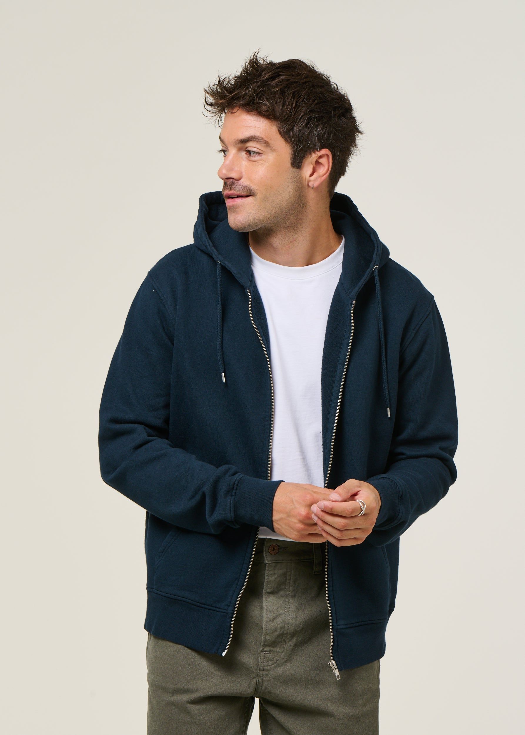Sweat à capuche zippé en coton bio | marine "navy blue", Colorful Standard, photo 1