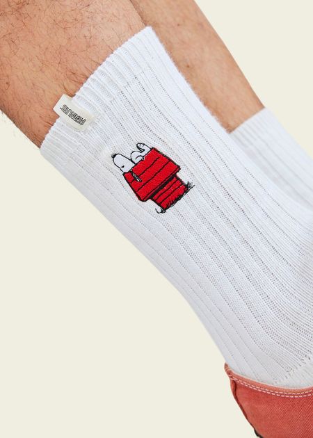 Socken aus Bio-Baumwolle | Weiß "Peanuts doghouse socks white", Brava Fabrics, Foto 2