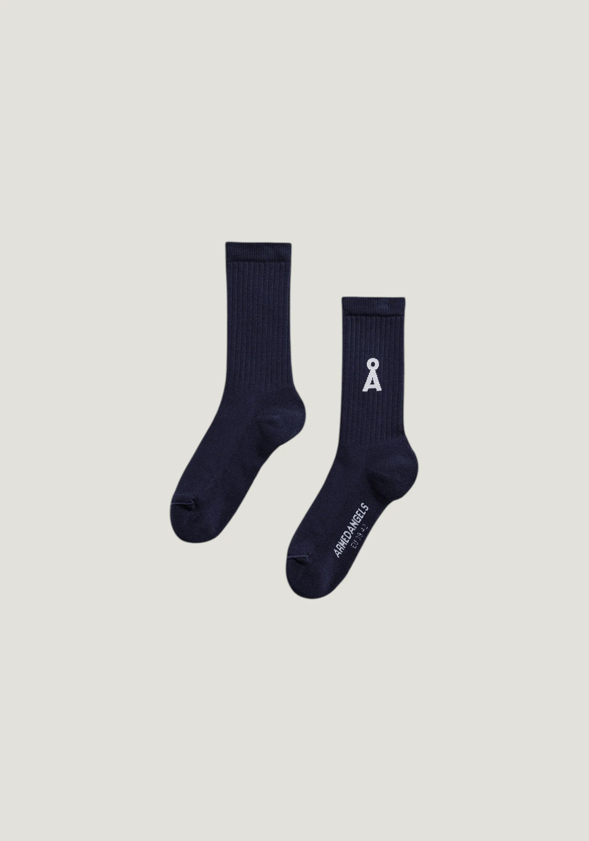 Chaussettes en coton biologique | bleu foncé "saamus bold socks w - navy", Armedangels, photo 1
