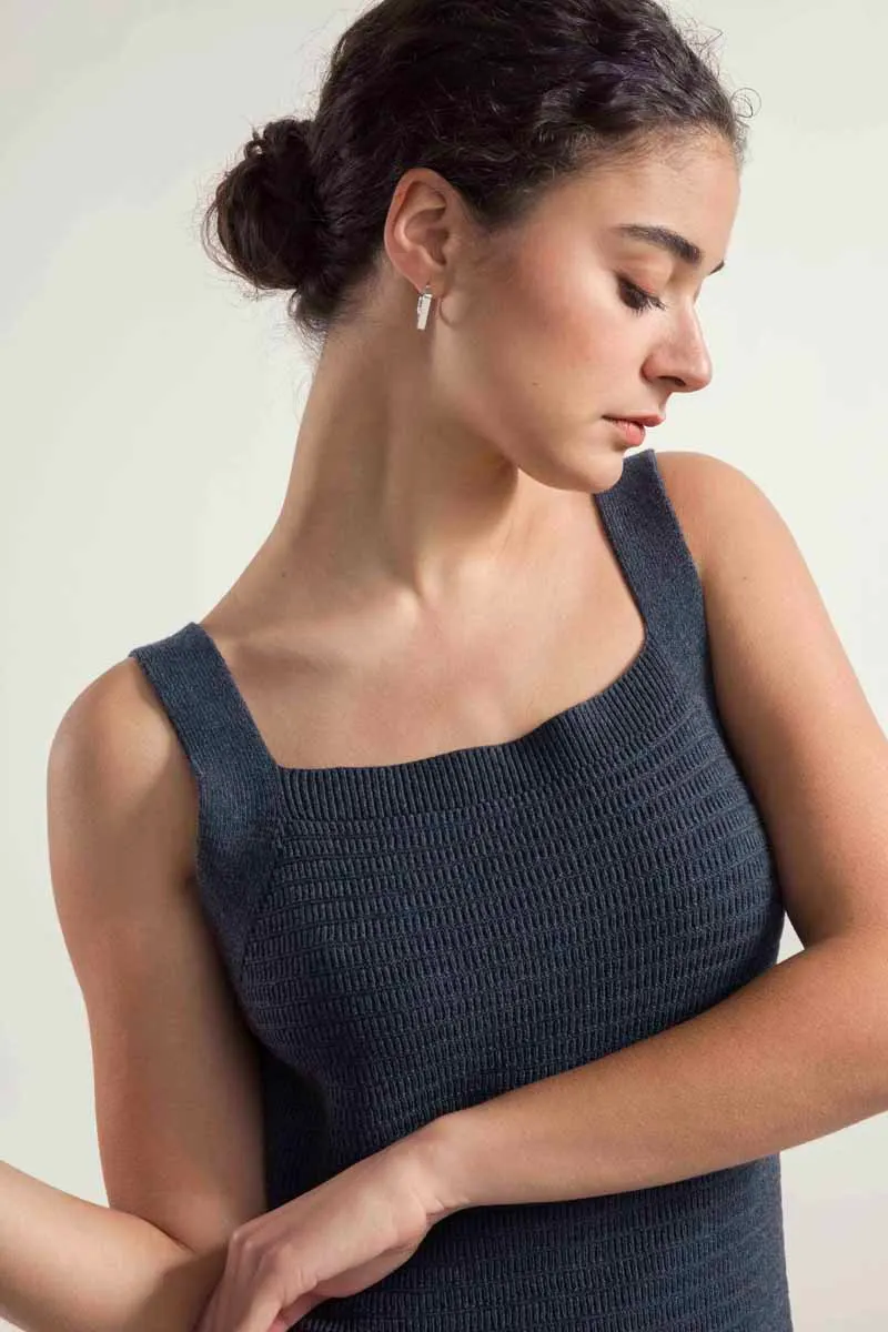Robe en maille de coton bio et recyclé | gris "maglia donna cotone rigenerato luna", Rifò, photo 2