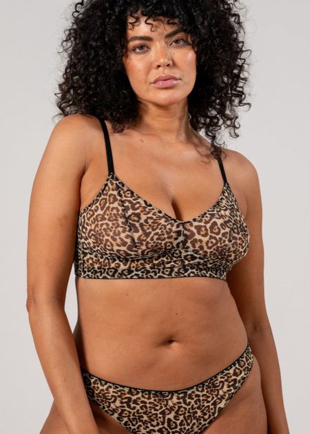 BH aus recycelten Materialien | Mehrfarbig "mesh balconette - leopard", Understatement, Foto 4