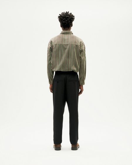 Pantalon droit en laine | noir "black damien pants", Thinking Mu, photo 4