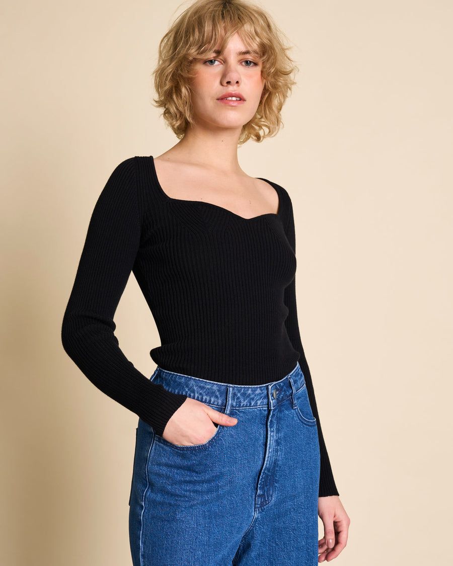 Pull léger en coton bio | noir 
