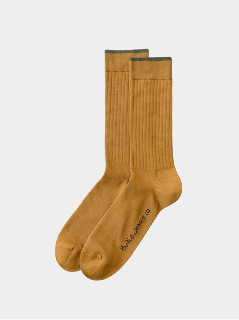 Chaussettes hautes camel en coton bio - gunnarsson, Nudie Jeans, photo 1